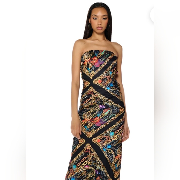 Akira NWT Gorgeous Satin Maxi Dress - Picture 2 of 11